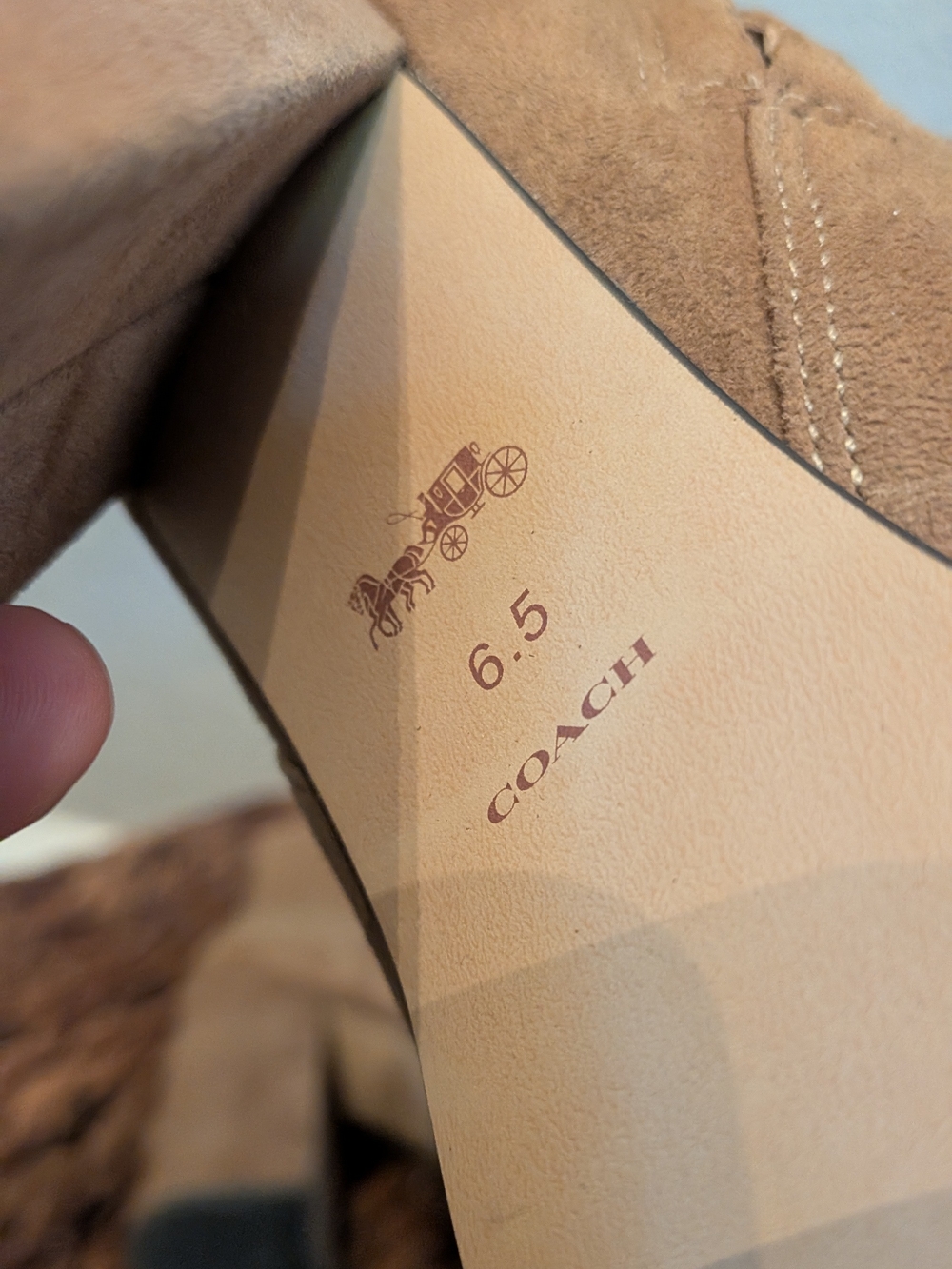 Coach Saddle Brown Suede Platform Block Heel Ankle Booties – Size 6.5 - Picture 6 of 14